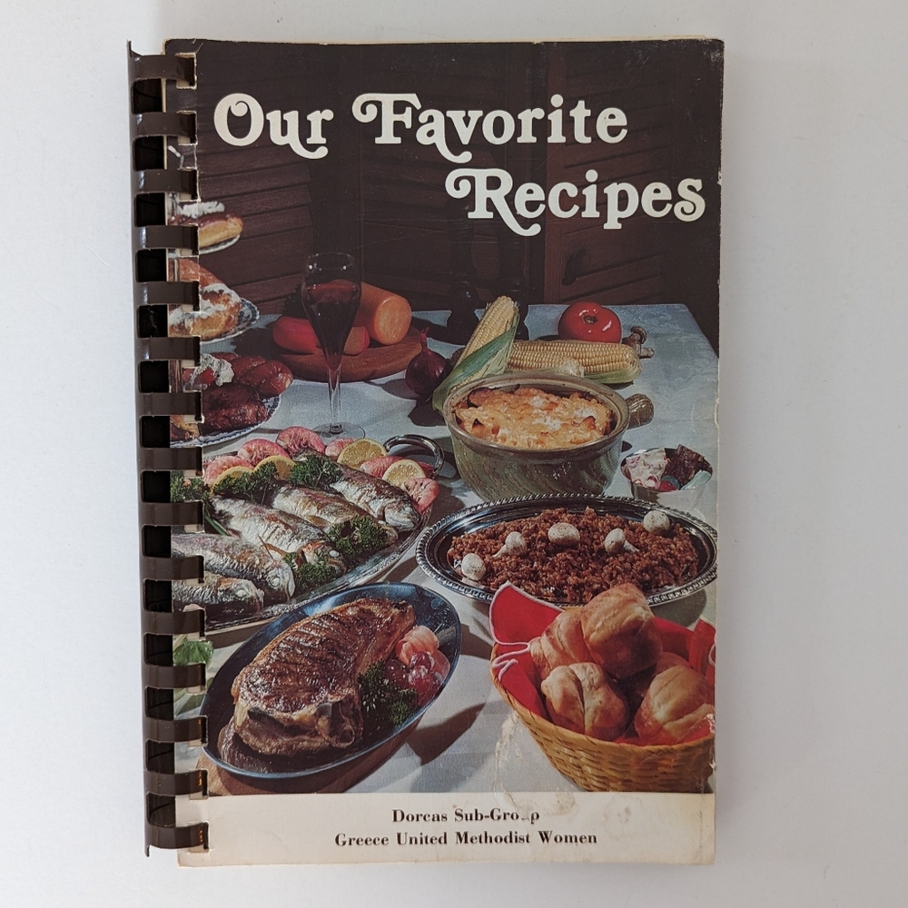 Our Favorite Recipes Community Church Spiral Cook Book Greece NY Vintage 1978